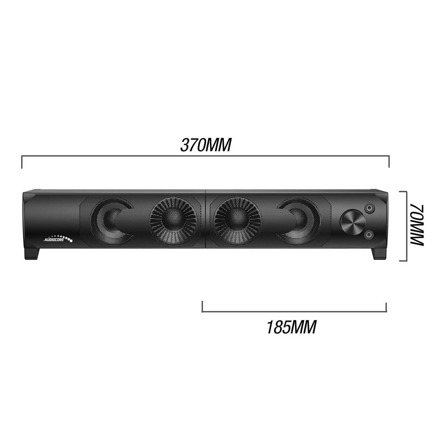 Alto-falante 2 em 1 2.0 para PC com função de barra de som RGB Backlight Alto-falante estéreo 2x3W RMS Fonte de alimentação AUX 3,5mm USB