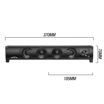 Alto-falante 2 em 1 2.0 para PC com função de barra de som RGB Backlight Alto-falante estéreo 2x3W RMS Fonte de alimentação AUX 3,5mm USB