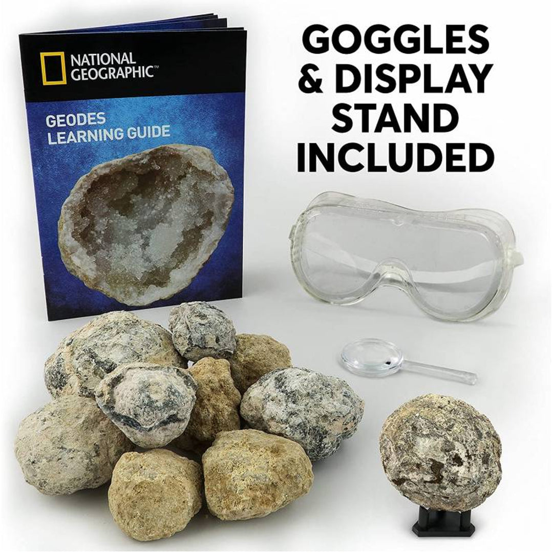 Conjunto National Geographic - Divisão de dois geodos (quebre seu próprio geodo)