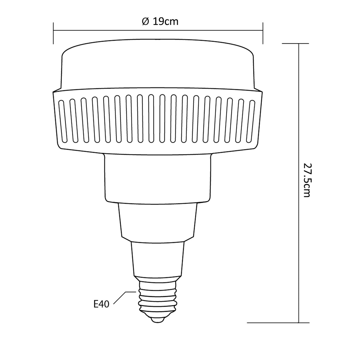 Lâmpada LED E40 95W 230V Iluminante branco frio Lâmpada economizadora de energia Lâmpada de alta potência 6500K 13000 lúmen