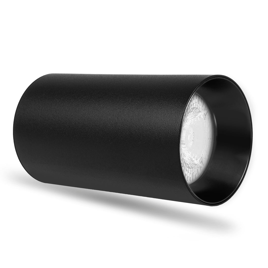 Maclean montaje en superficie / tubo, spot, redondo, aluminio, GU10, 55x100mm, negro, MCE458 B/B