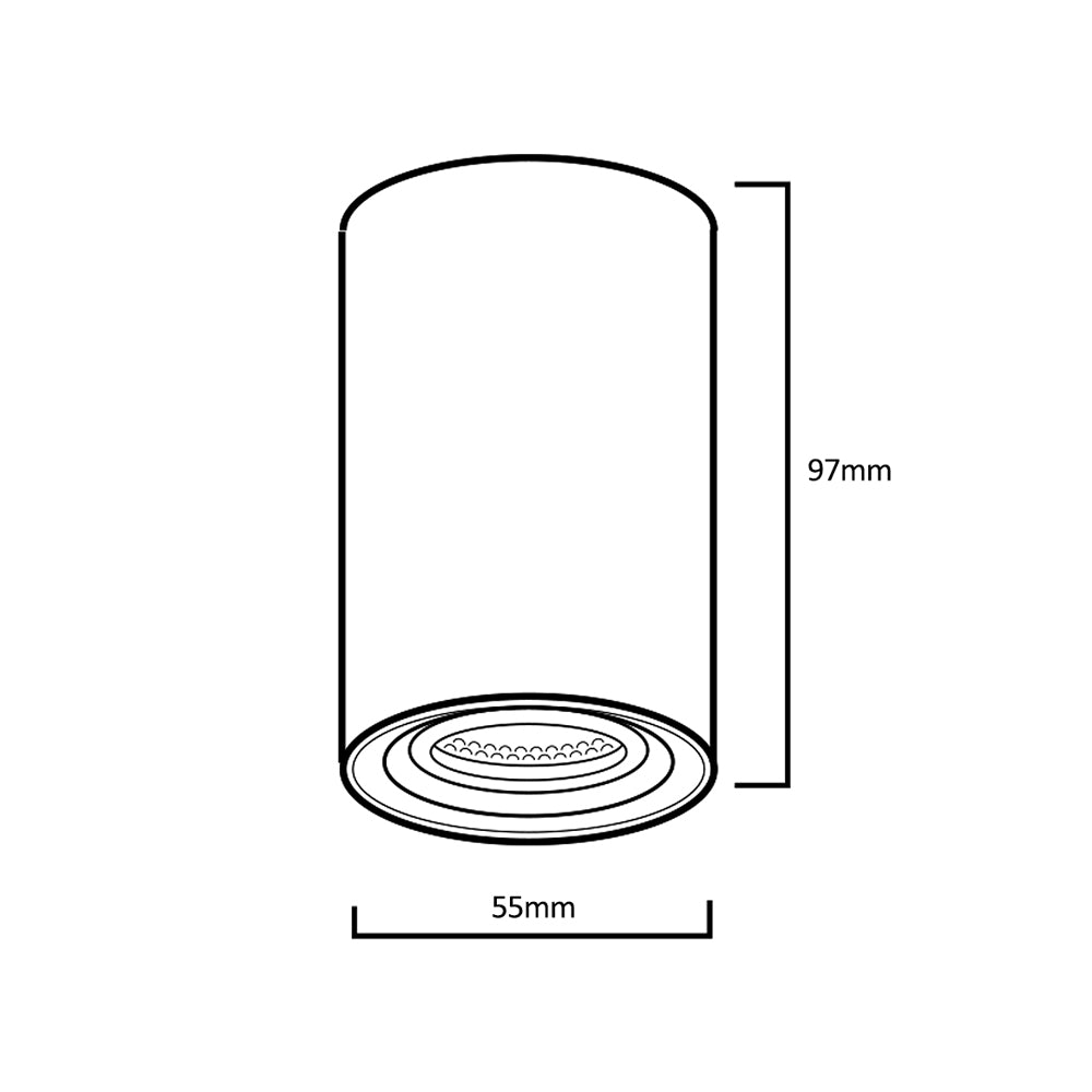 Maclean montaje en superficie / tubo, spot, redondo, aluminio, GU10, 55x100mm, negro, MCE458 B/B