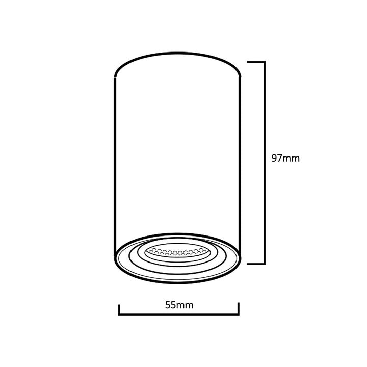 Maclean montaje en superficie / tubo, spot, redondo, aluminio, GU10, 55x100mm, negro, MCE458 B/B