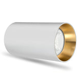 Maclean montagem em superfície/tubo, spot, redondo, alumínio, GU10, 55x100mm, branco/dourado, MCE458 W/G