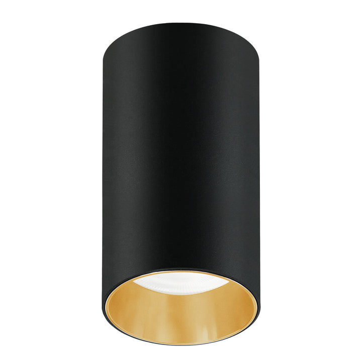 Maclean montaje en superficie / tubo, spot, redondo, aluminio, GU10, 55x100mm, negro / oro, MCE458 B/G