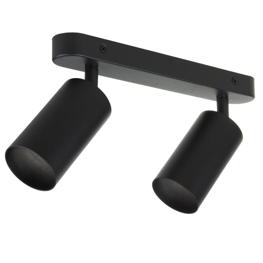 Lámpara de techo/pared de Maclean, spot, móvil, aluminio, 2xGU10, 55x100mm, negro mate, MCE452 B