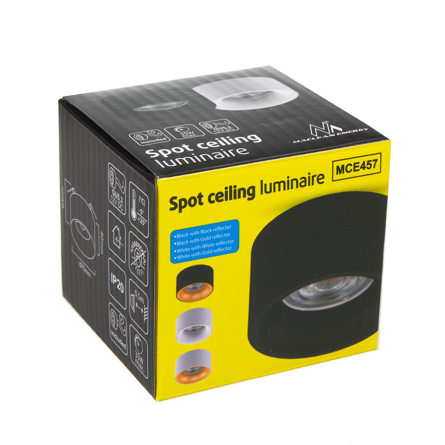 Candeeiro de embutir no teto com casquilho GU5.3 MR16 para lâmpadas LED e halógenas até 35W 70x40mm Foco de embutir em alumínio redondo branco