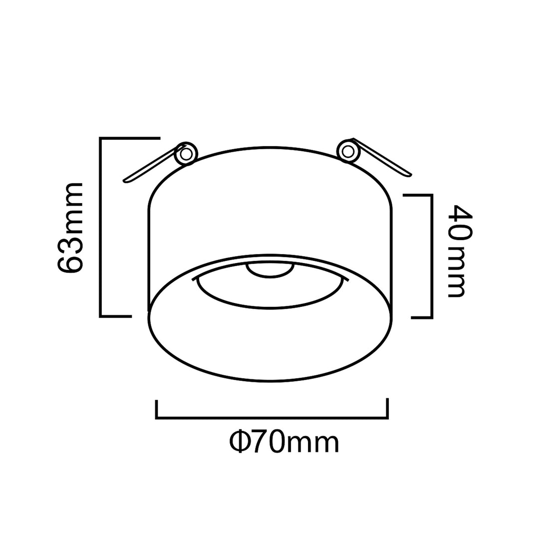 Lámpara empotrada en el techo con casquillo GU5.3 MR16 para bombillas LED y halógenas de hasta 35W 70x40mm Foco empotrado Aluminio Redondo Blanco