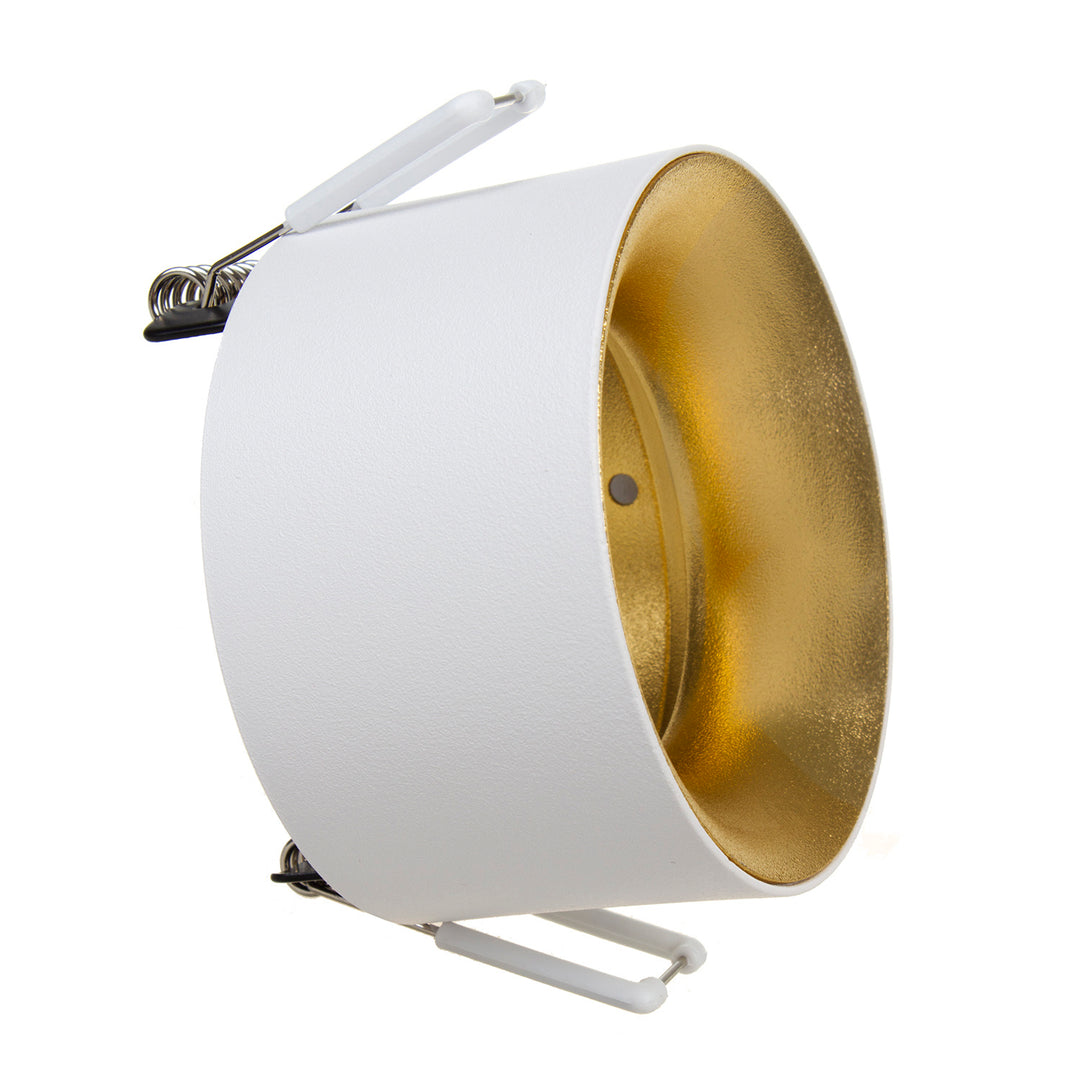 Lámpara empotrada en el techo con casquillo GU5.3 MR16 para bombillas LED y halógenas de hasta 35W 70x40mm Foco empotrado Aluminio Redondo Blanco/Oro reflector