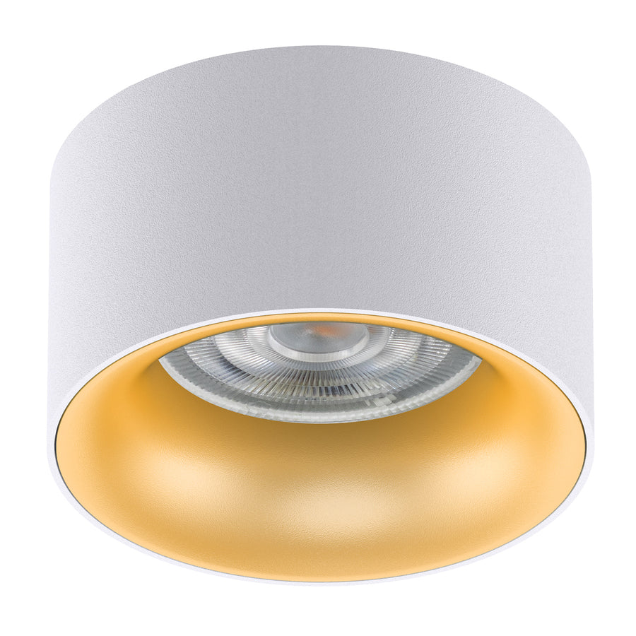 Lámpara empotrada en el techo con casquillo GU5.3 MR16 para bombillas LED y halógenas de hasta 35W 70x40mm Foco empotrado Aluminio Redondo Blanco/Oro reflector