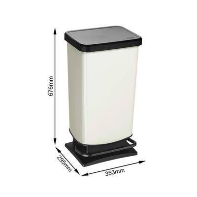 Rotho 1754110746 Cubo de basura con tapa de pedal Sin BPA Soporte estable de fácil limpieza