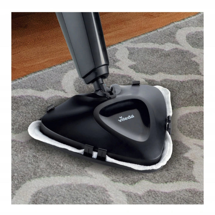 Esfregona elétrica a vapor Vileda 168917 Steam Plus 3.0 com 2 almofadas de reposição de microfibra, limpeza de carpetes