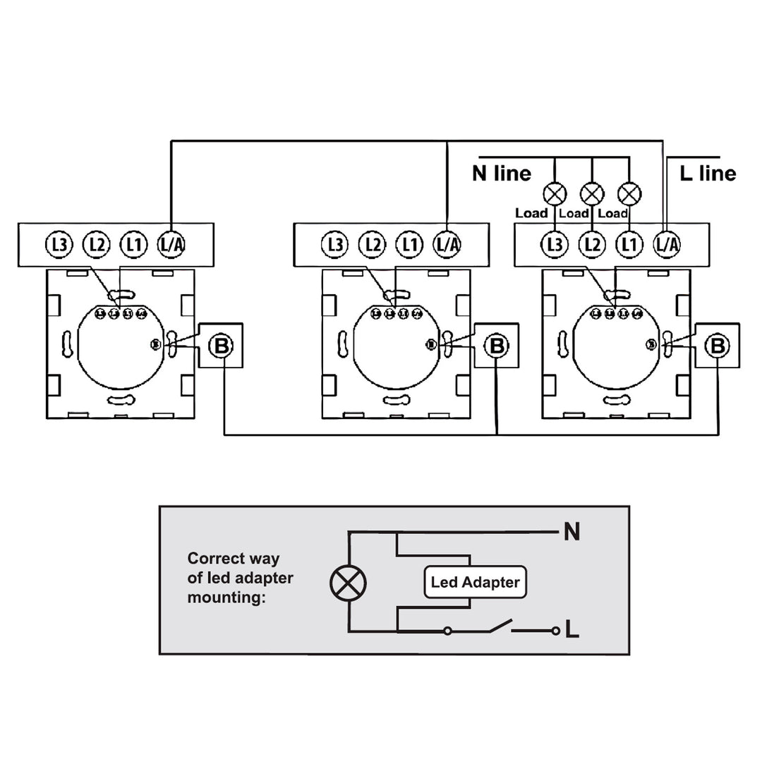 Maclean interruptor de luz de toque de vidro cristal cruzado de passo duplo preto com iluminação de botão quadrado 86x86mm MCE712B