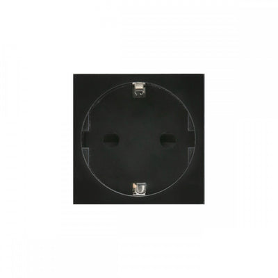 Tomada de embutir Schuko sem moldura Tomada com contato de proteção Tomada de parede modular Montagem embutida (tomada Schuko, preta)
