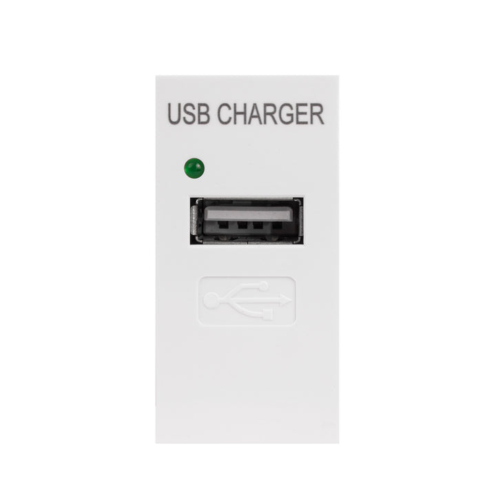 Tomada USB Maclean com carregador, simples, 1A, branca, MCE727W