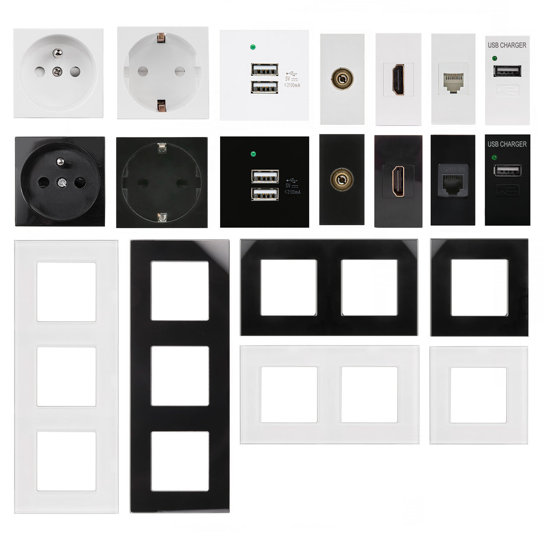 Tomada de parede modular de montagem embutida HDMI (tomada HDMI, branca)