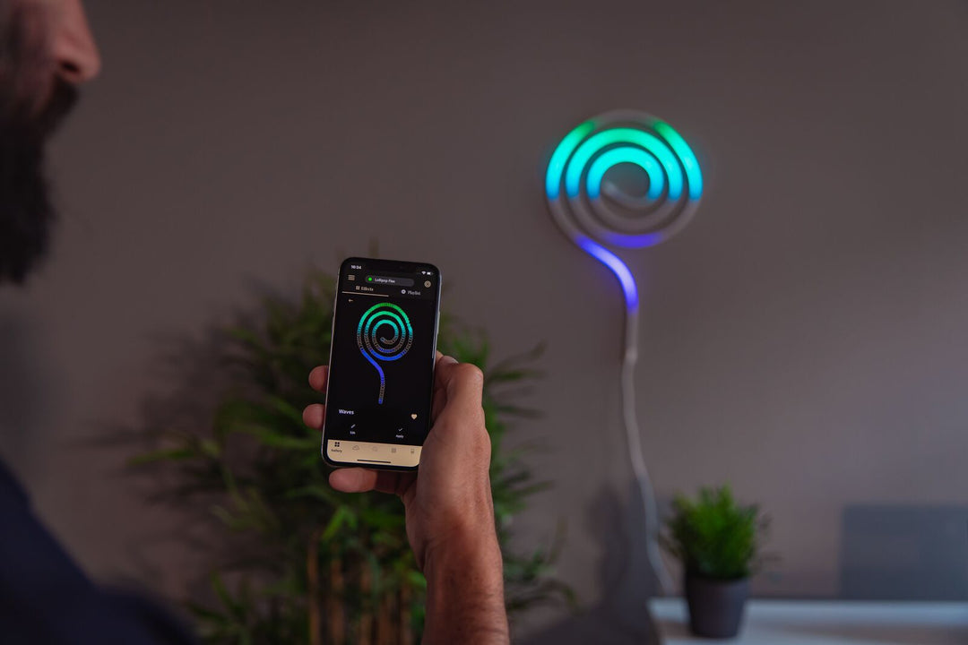 Allocacoc TWFL200STW-WEU Tubo de luz LED RGB Flexible Alexa Google Wi-Fi Bluetooth Twinkly Music 2m