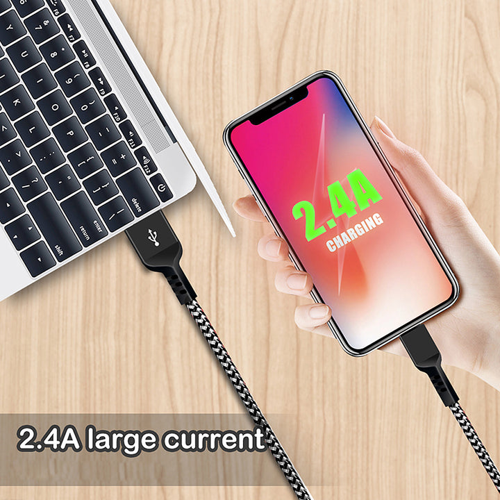 Cabo Maclean USB C - IOS suporta carregamento rápido 2,4A, transferência de dados, 5V/2,4A, preto, comprimento 2m, MCE481