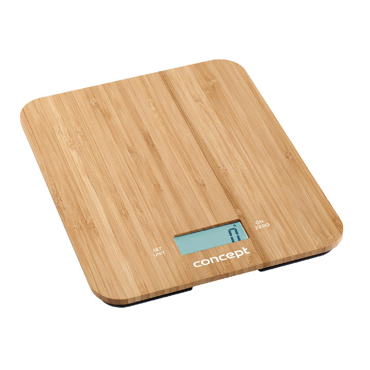 Balança digital de cozinha Concept VK5713 - Bambu - Relógio cronômetro de 15kg Design em bambu máx. 15kg com gancho para pendurar