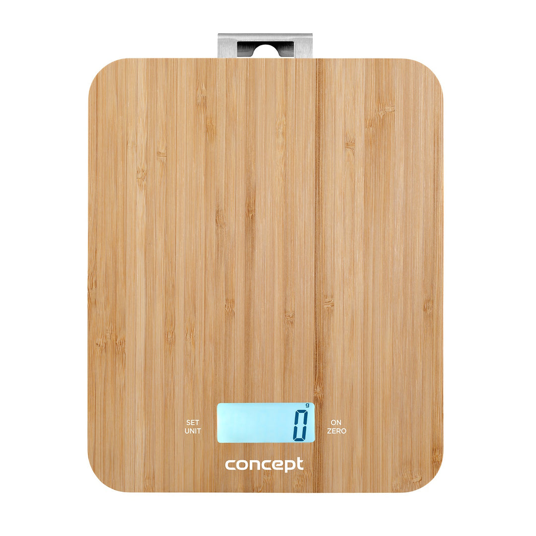 Balança digital de cozinha Concept VK5713 - Bambu - Relógio cronômetro de 15kg Design em bambu máx. 15kg com gancho para pendurar