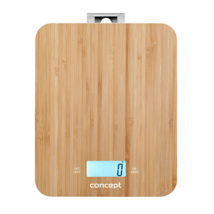 Balança digital de cozinha Concept VK5713 - Bambu - Relógio cronômetro de 15kg Design em bambu máx. 15kg com gancho para pendurar