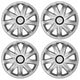 Calotas NRM 14", - Conjunto completo de 4 peças prateadas - 14" polegadas