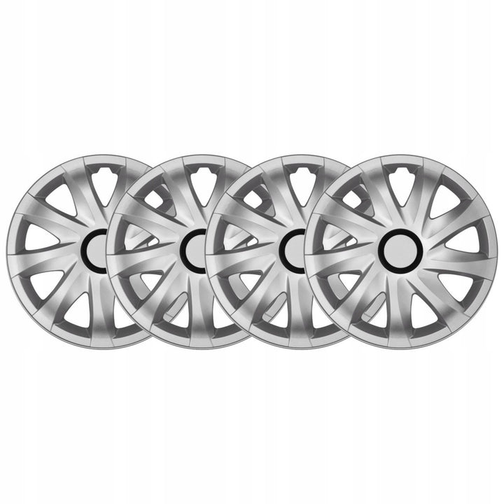 NRM Kando - Guarnições de roda Guarnições de roda - Conjunto completo de 4 peças - Prata - 15" polegadas