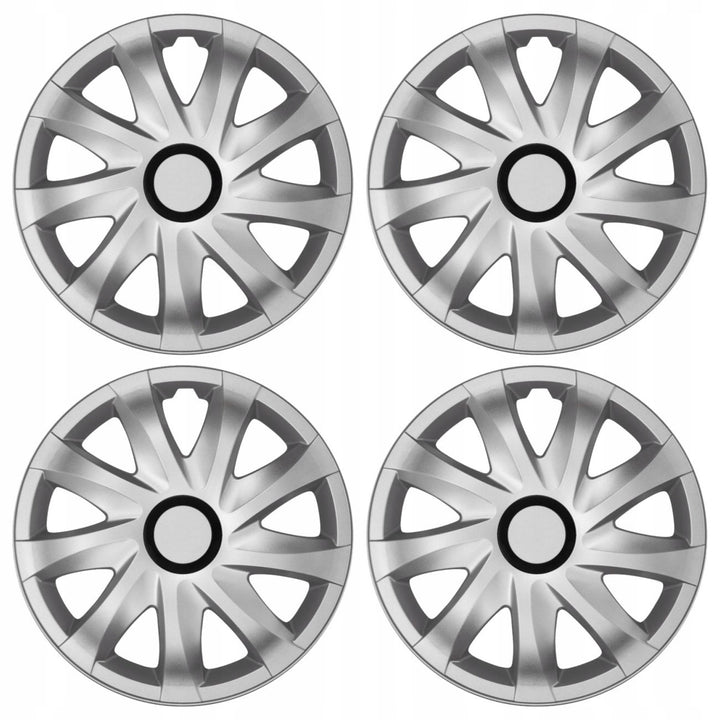 NRM Kando - Guarnições de roda Guarnições de roda - Conjunto completo de 4 peças - Prata - 15" polegadas