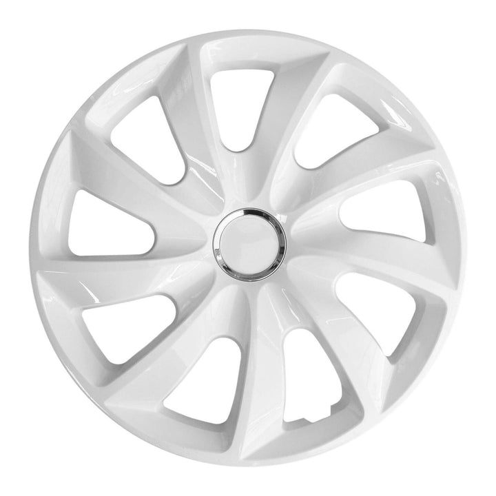 NRM Stig 13" Calotas de roda Capas de roda - Conjunto completo de 4 peças - Branco - 13" polegadas