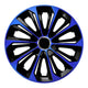 NRM Extra Strong 15" Calotas de roda Capas de roda - Conjunto completo de 4 peças - Azul/Preto - 15" polegadas