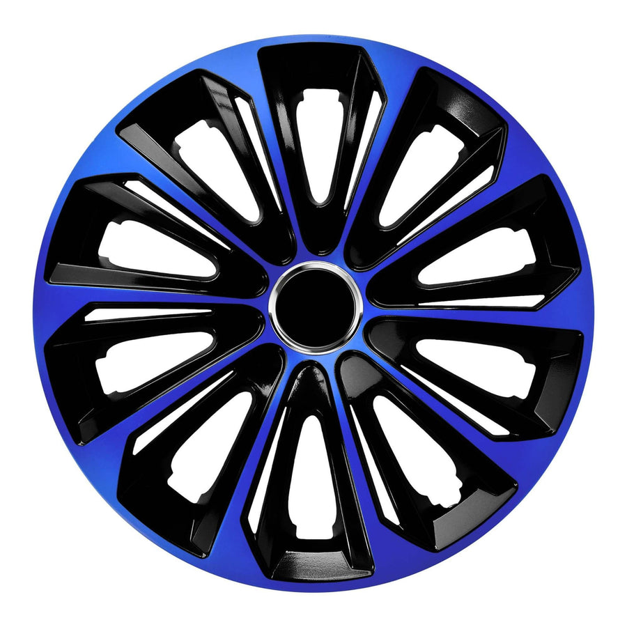 NRM Extra Strong 15" Calotas de roda Capas de roda - Conjunto completo de 4 peças - Azul/Preto - 15" polegadas