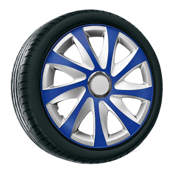 Guarnições das rodas Guarnições das rodas - Conjunto completo de 4 peças - NRM Drift Extra - Prata e Azul - 14" polegadas