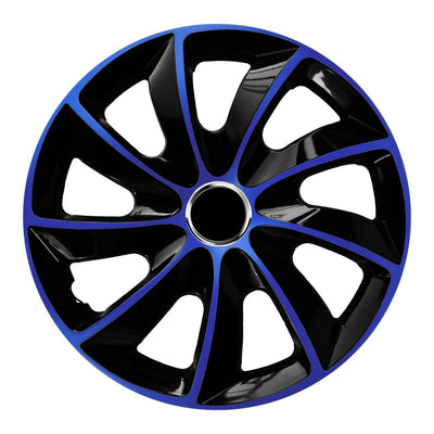 NRM - Tapas de rueda Stig Extra 13" - Azul & Negro - juego de 4 piezas - ABS / Durable / Resistente