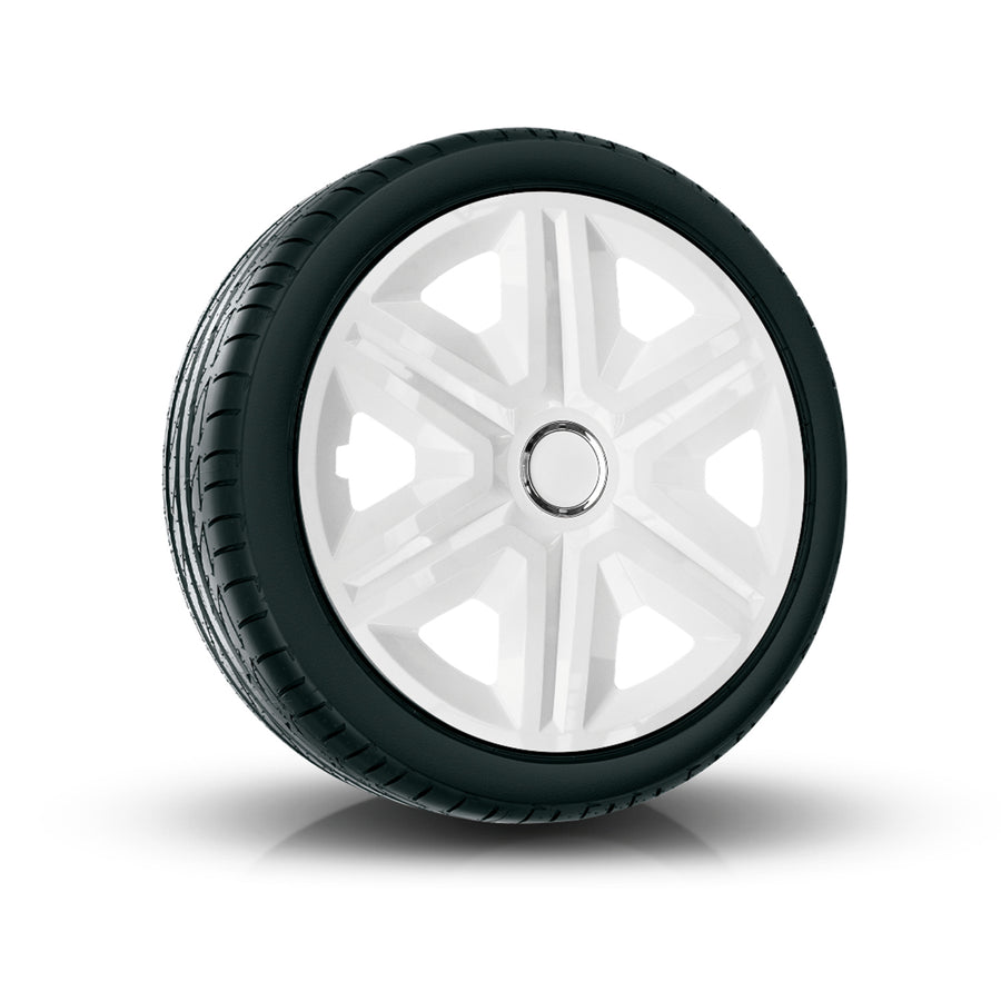 Calotas 14" NRM FAST WHITE PINTADAS DE BRANCO 4 peças