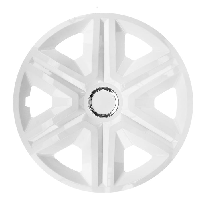 NRM FAST WHITE 15" Conjunto de 4 calotas de roda brancas brilhantes de 15"