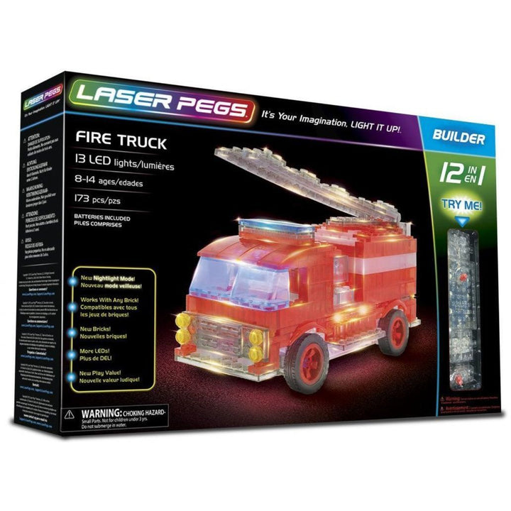 Carro de bombeiros 12 em 1 LED LASER PEGS