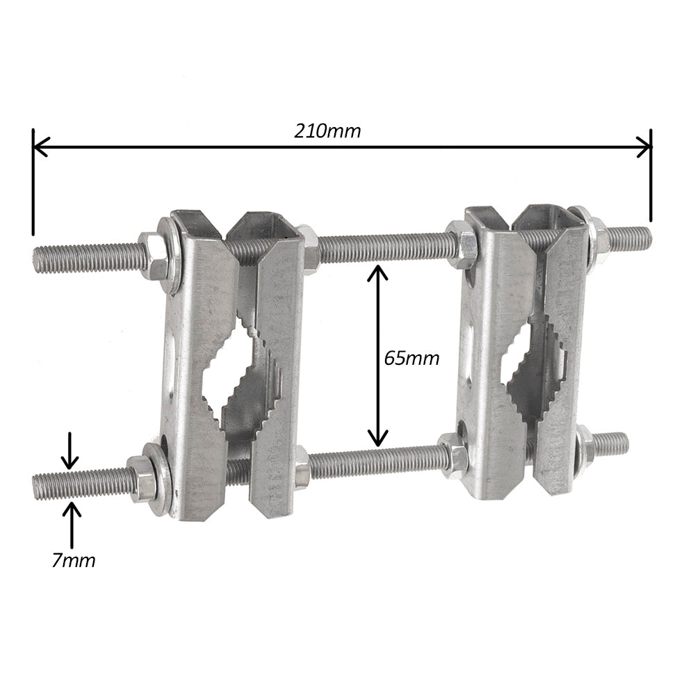 Abrazaderas de mástil Juego de abrazaderas dobles para el montaje de mástil a mástil Abrazadera dentada Accesorios de montaje de antenas de satélite (Juego de abrazaderas dobles de mástil)