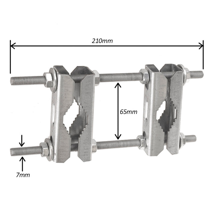 Braçadeiras de mastro conjunto de braçadeira dupla para mastro para montagem de mastro braçadeira serrilhada acessórios de montagem de antena de satélite (conjunto de braçadeira de mastro duplo)