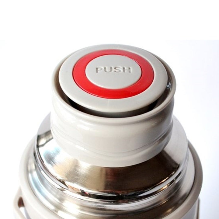 Garrafa isotérmica de 1L com vidro de 350ml com isolamento a vácuo e alça de transporte de 110cm Aço inox 304 + garrafa isotérmica de plástico para bebidas quentes ou frias (verde)