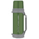 Botella isotérmica de 1L con vaso 350ml con aislamiento al vacío y correa de transporte de 110cm Botella isotérmica de acero inoxidable 304 + plástico para bebidas calientes o frías (verde)