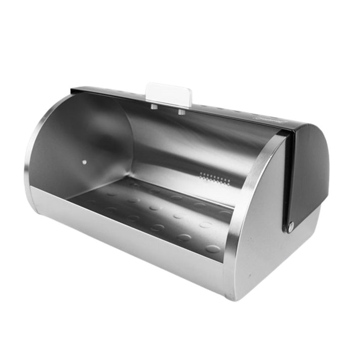 Maestro MR-1676BL Recipiente para Pão Caixa para Pão com Tampa Deslizante Design Elegante Recipiente para Pão em Aço Inoxidável