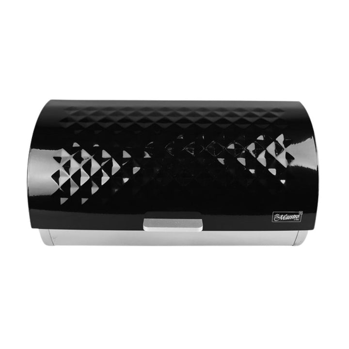 Maestro MR-1676BL Recipiente para Pão Caixa para Pão com Tampa Deslizante Design Elegante Recipiente para Pão em Aço Inoxidável