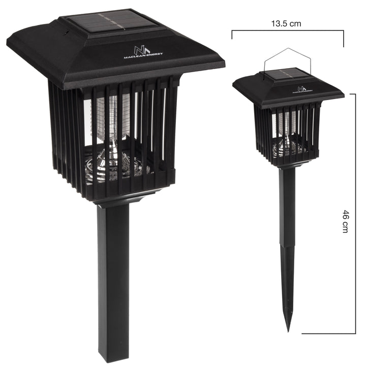 Lámpara solar insecticida LED de Maclean, IP44, LED/UV, 2* baterías Ni-MH 200 mAh, solar 2V DC MCE448