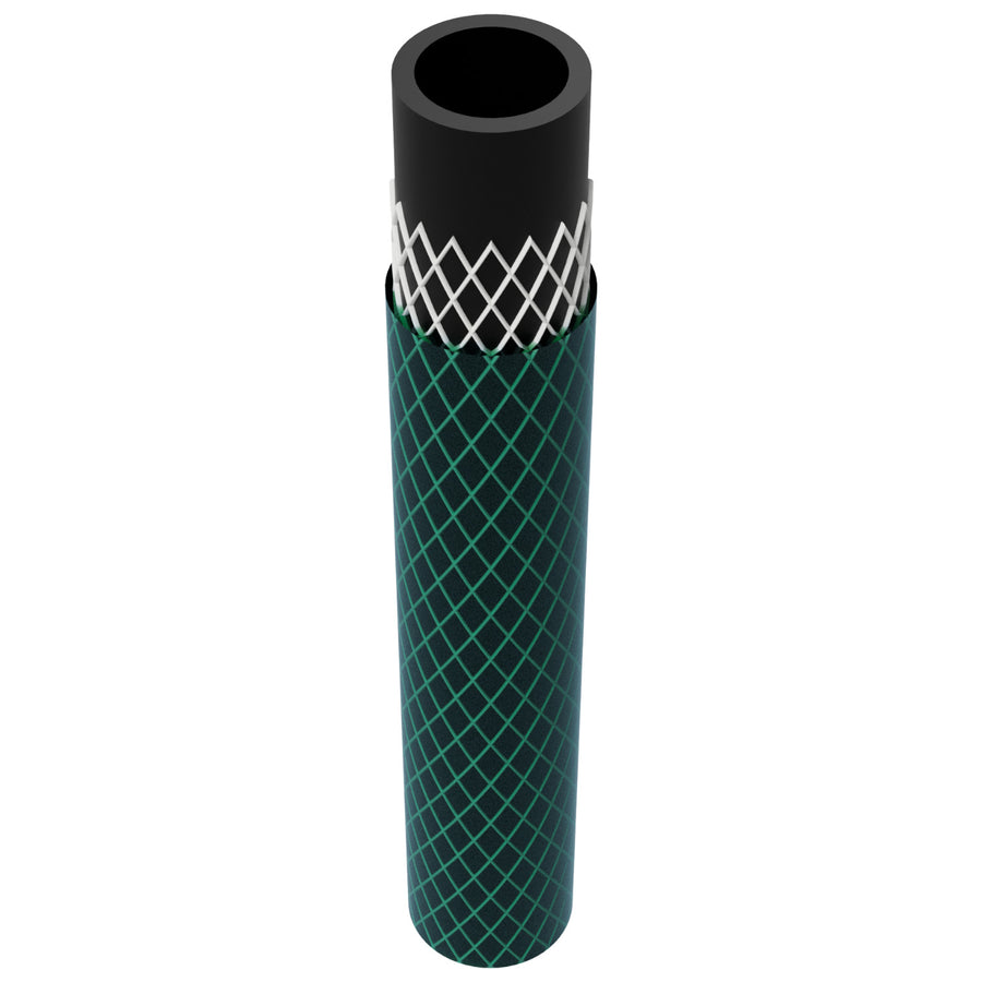 Mangueira de água de 3 camadas Mangueira de jardim Irrigação flexível Resistente a UV Mangueira flexível de poliéster trançado cruzado 25 barras 1/2 "25m