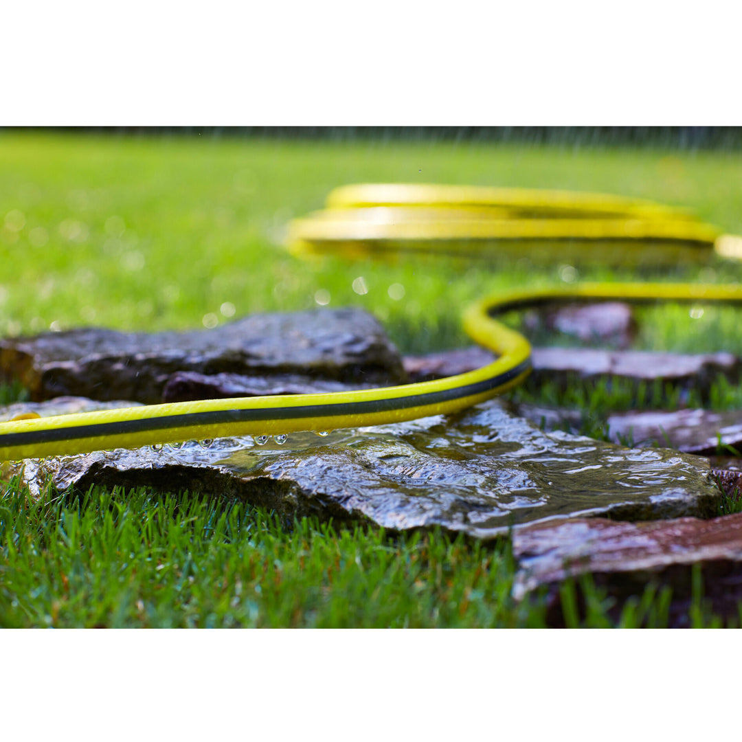 Mangueira de água de 3 camadas Mangueira de jardim Flexível Irrigação Cross Trançado Mangueira Flexível de Poliéster Resistente a UV 25 Bar 1/2" 20m