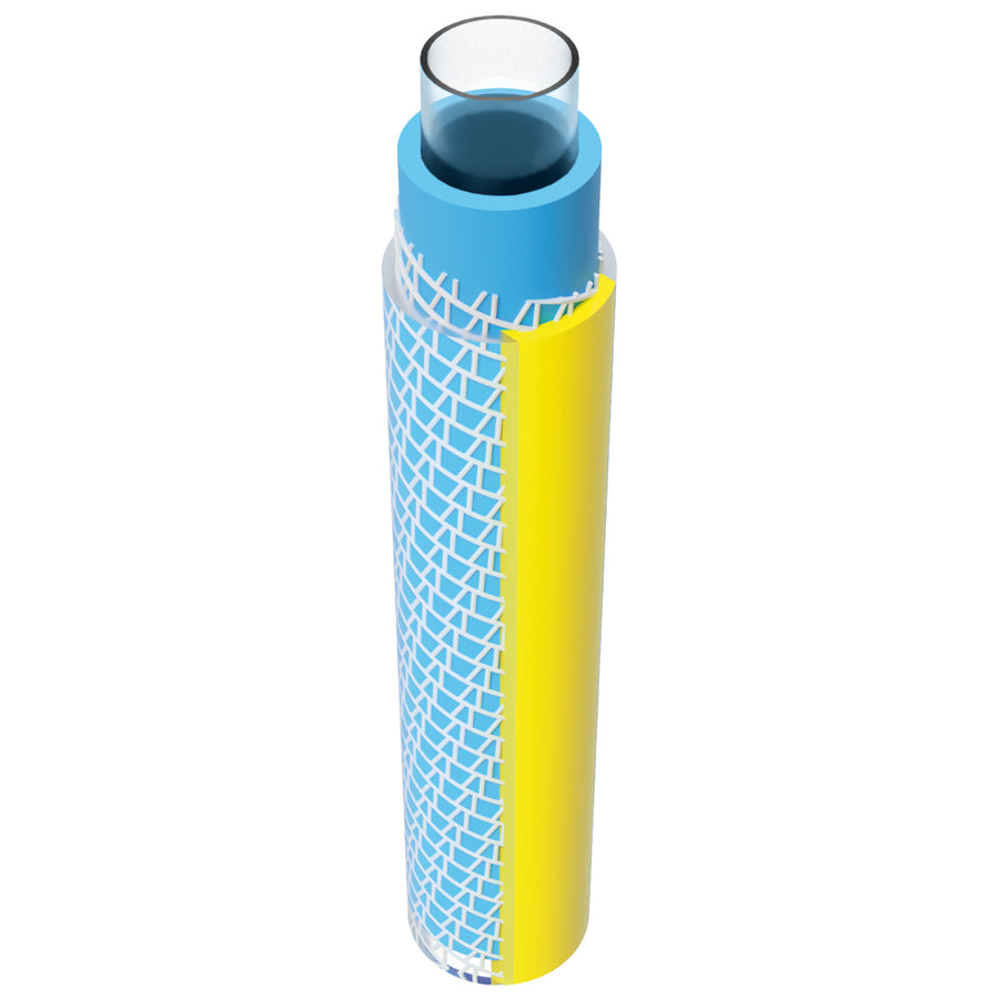 Manguera de agua de 4 capas Anti Twist Manguera de jardín flexible Tricot Braid resistente a los rayos UV 25 Bar 1/2" 50m
