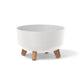 Prosperplast Gracia Maceta baja con patas desmontables incl. inserto para uso interior y exterior Jardinera redonda de plástico resistente a los rayos UV (285mm, Blanco) ...