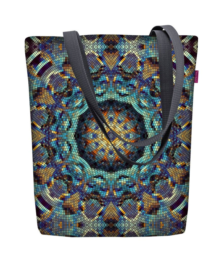 Bolsa de ombro Sunny com zíper shopper feminina 36x40 cm (cabe em A4) bolsa de tecido com motivo Barcelona