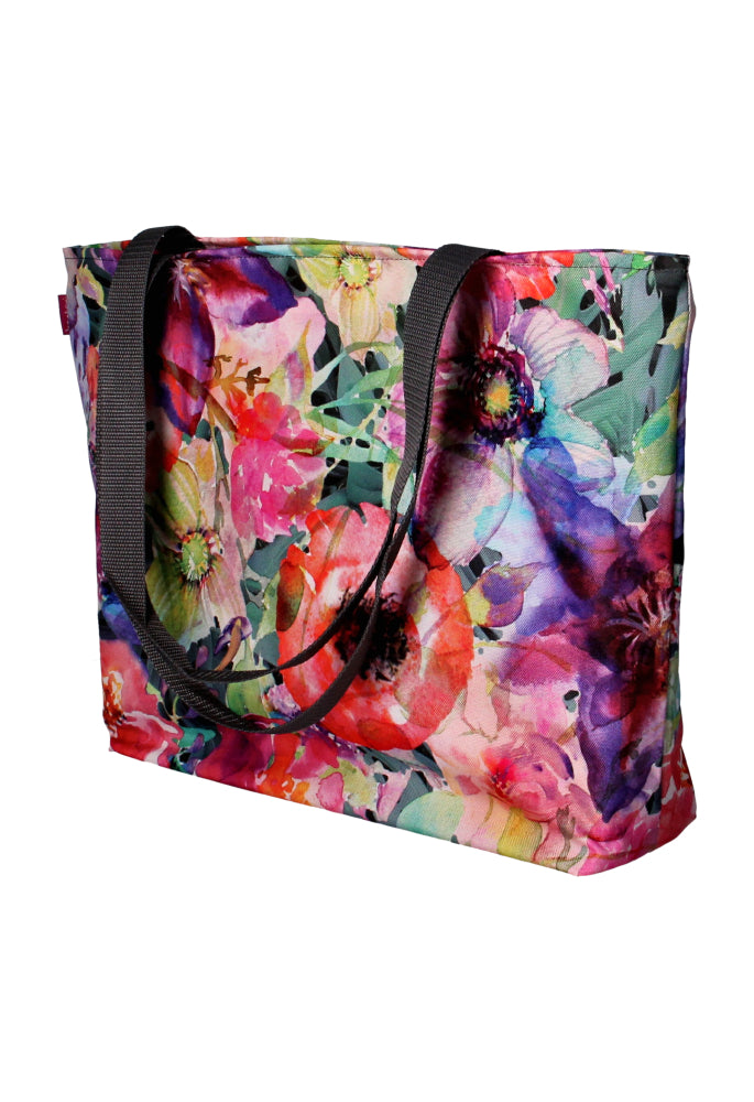 Bolsa de ombro Holi com zíper para mulheres, adequada para bolsa de transporte A4 com motivo de flora