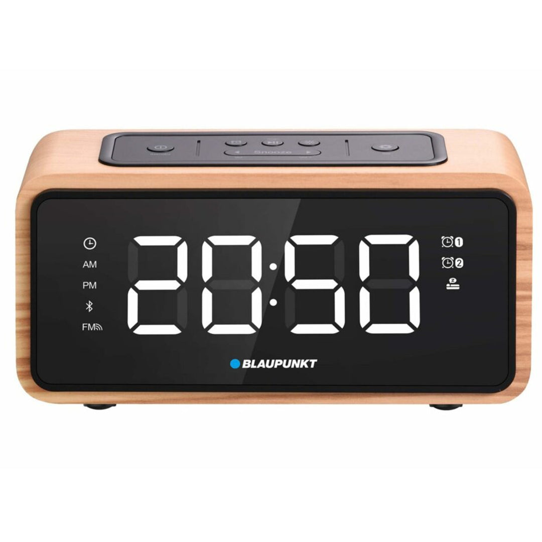 Radio despertador FM Bluetooth Reloj con pantalla LED de 60 emisoras con doble alarma y función Snooze